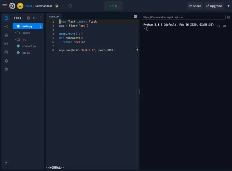 Demo of Command bar