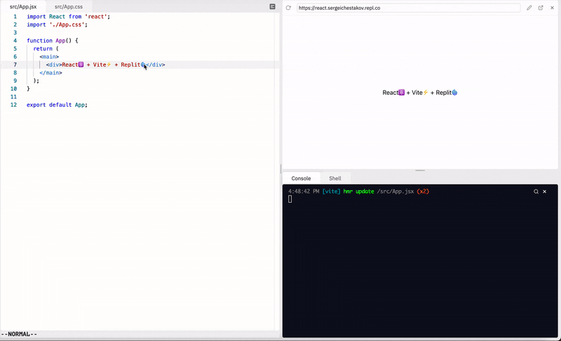 React + Vite on Replit