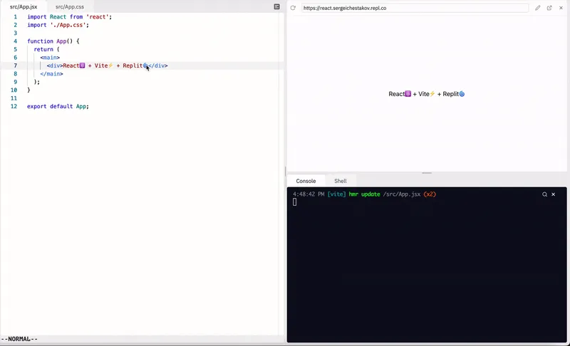 React + Vite on Replit
