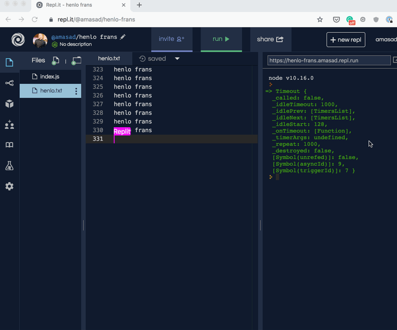 Real time file changes