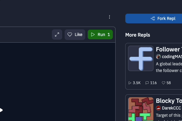 GIF showing how to report a repl