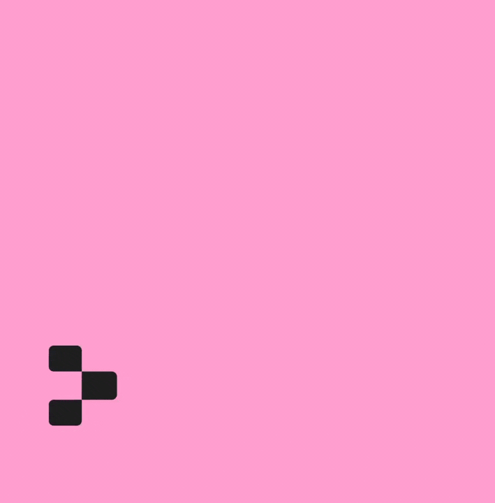 An animated, pixelated Replit logo