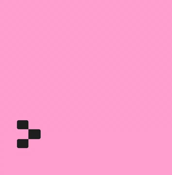 An animated, pixelated Replit logo